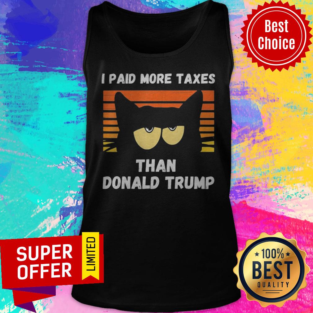 Vintage I Paid More Taxes Than Donald Trump2020 Debate Cat Shirt - Image 4