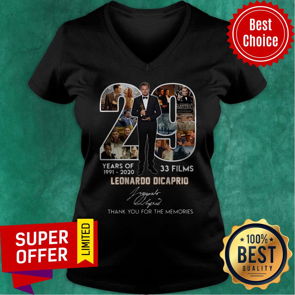 29 Years Of 1991 2020 33 Films Leonardo DiCaprio Signature Thank You For The Memories Shirt - Image 4