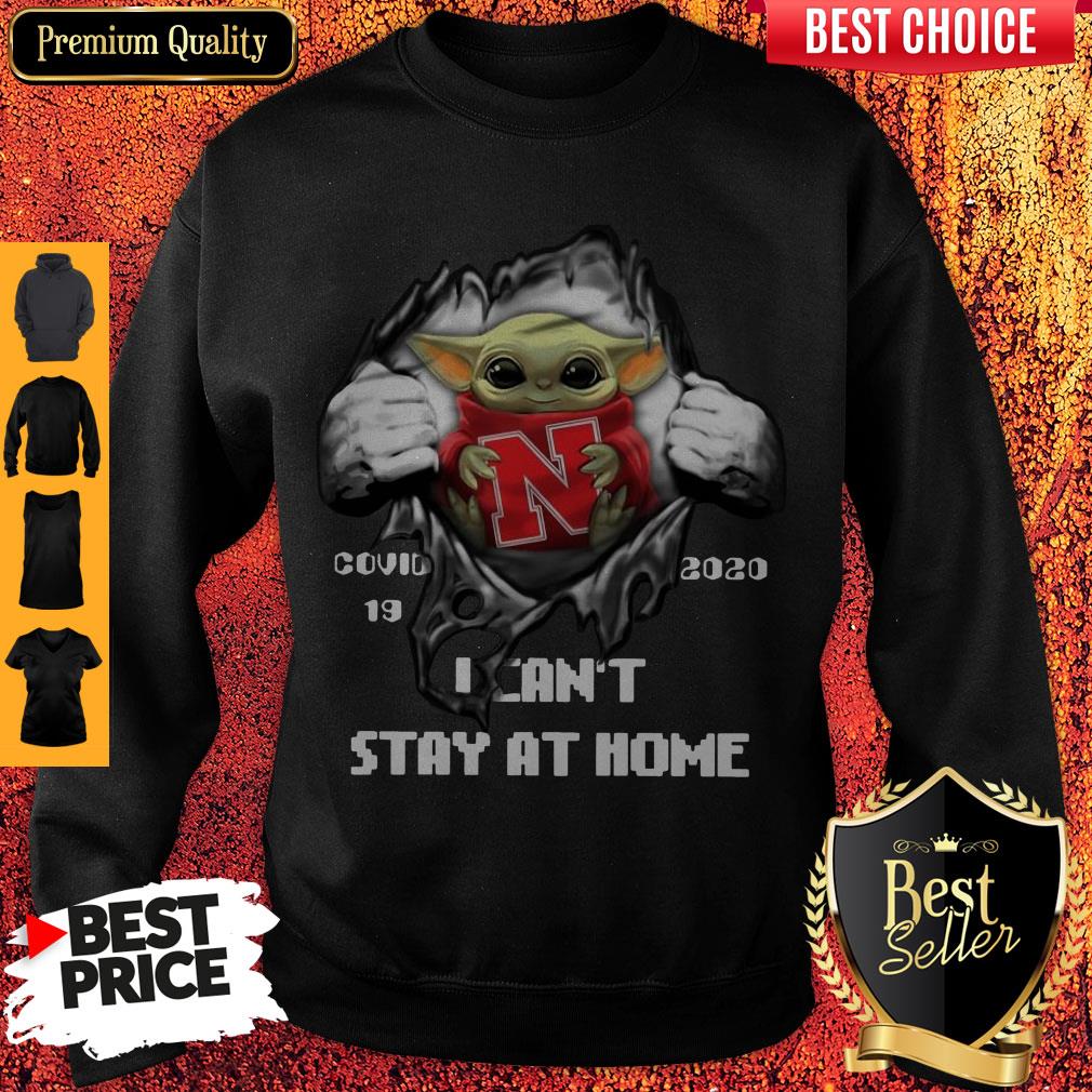 Blood Inside Me Baby Yoda Nebraska Cornhuskers Covid 19 2020 I Can’t Stay At Home Shirt - Image 3