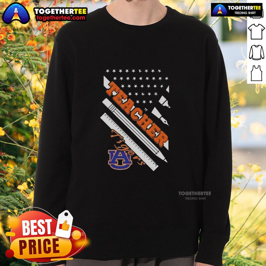 Premium Auburn Tigers X Teacher American Flag T-Shirt - Image 5