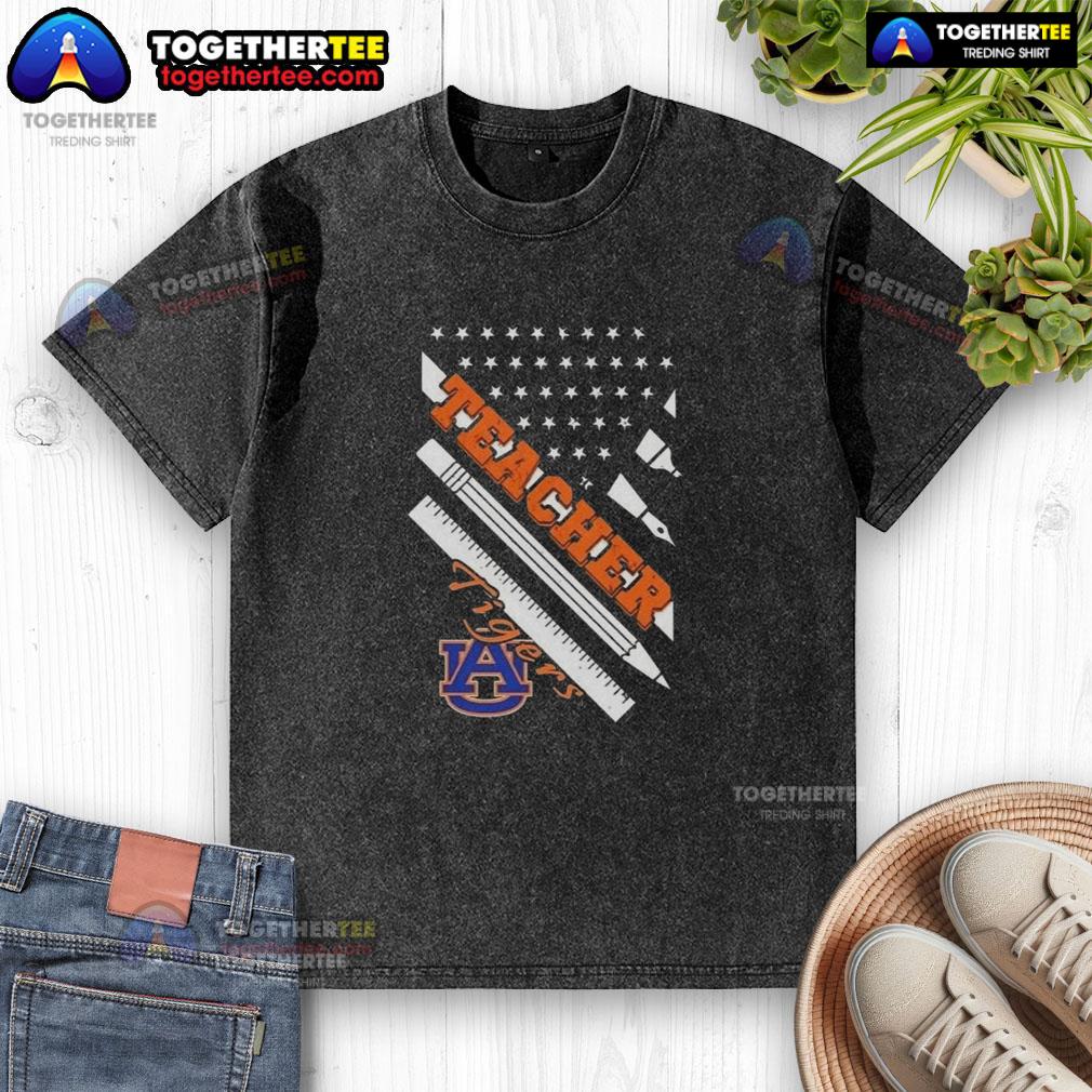 Premium Auburn Tigers X Teacher American Flag T-Shirt - Image 6