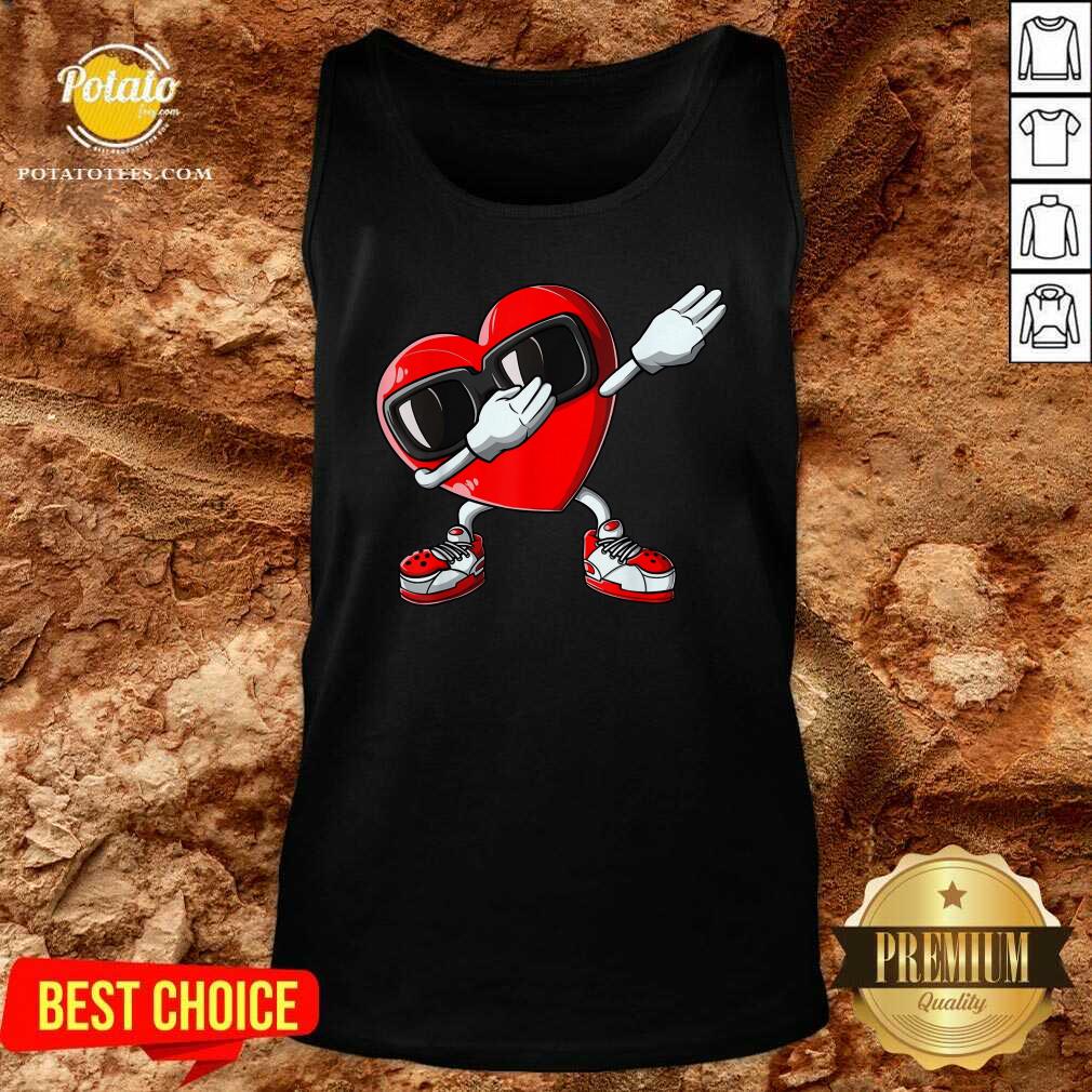 Funny Valentines Day Dabbing Heart Shirt - Image 2