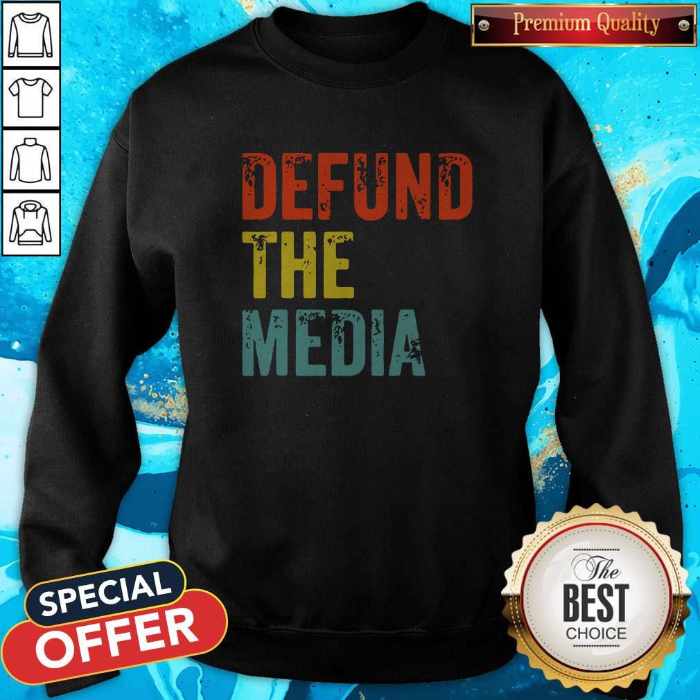 Retro Vintage Defund The Media Shirt - Image 4