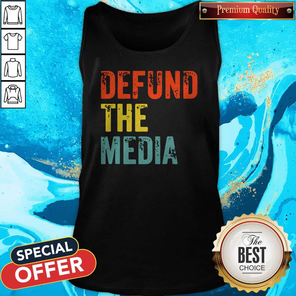 Retro Vintage Defund The Media Shirt - Image 3