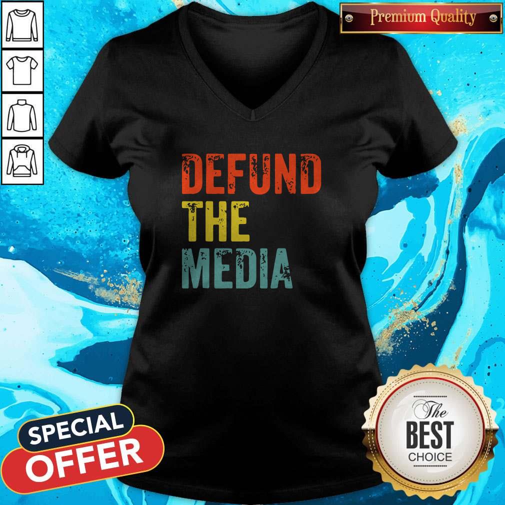Retro Vintage Defund The Media Shirt - Image 2