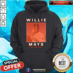 Alternative view of Great Willie Mays Black New York Giants Cooperstown T-Shirt