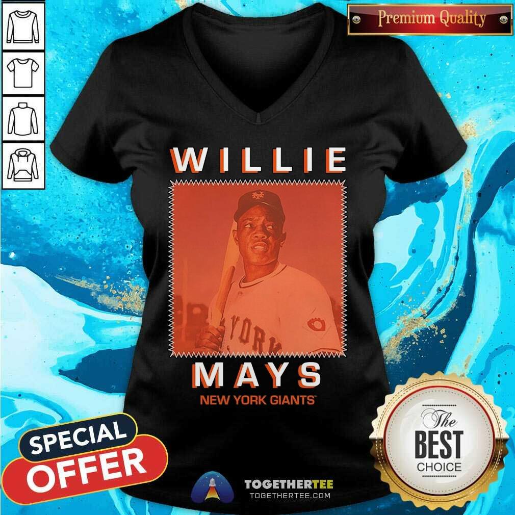 Great Willie Mays Black New York Giants Cooperstown T-Shirt - Image 3