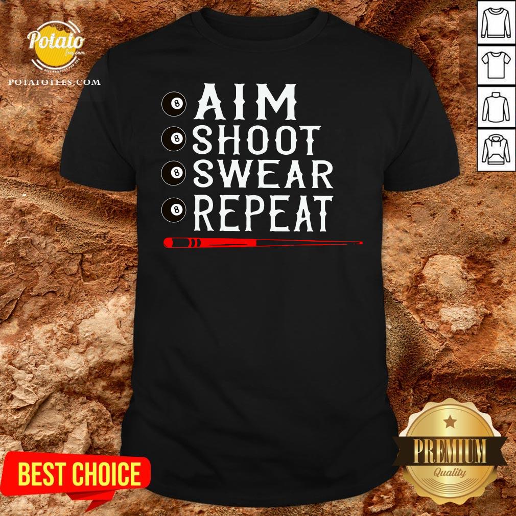 Good Aim Shoot Swear Repeat Billiards Christmas Shirt
