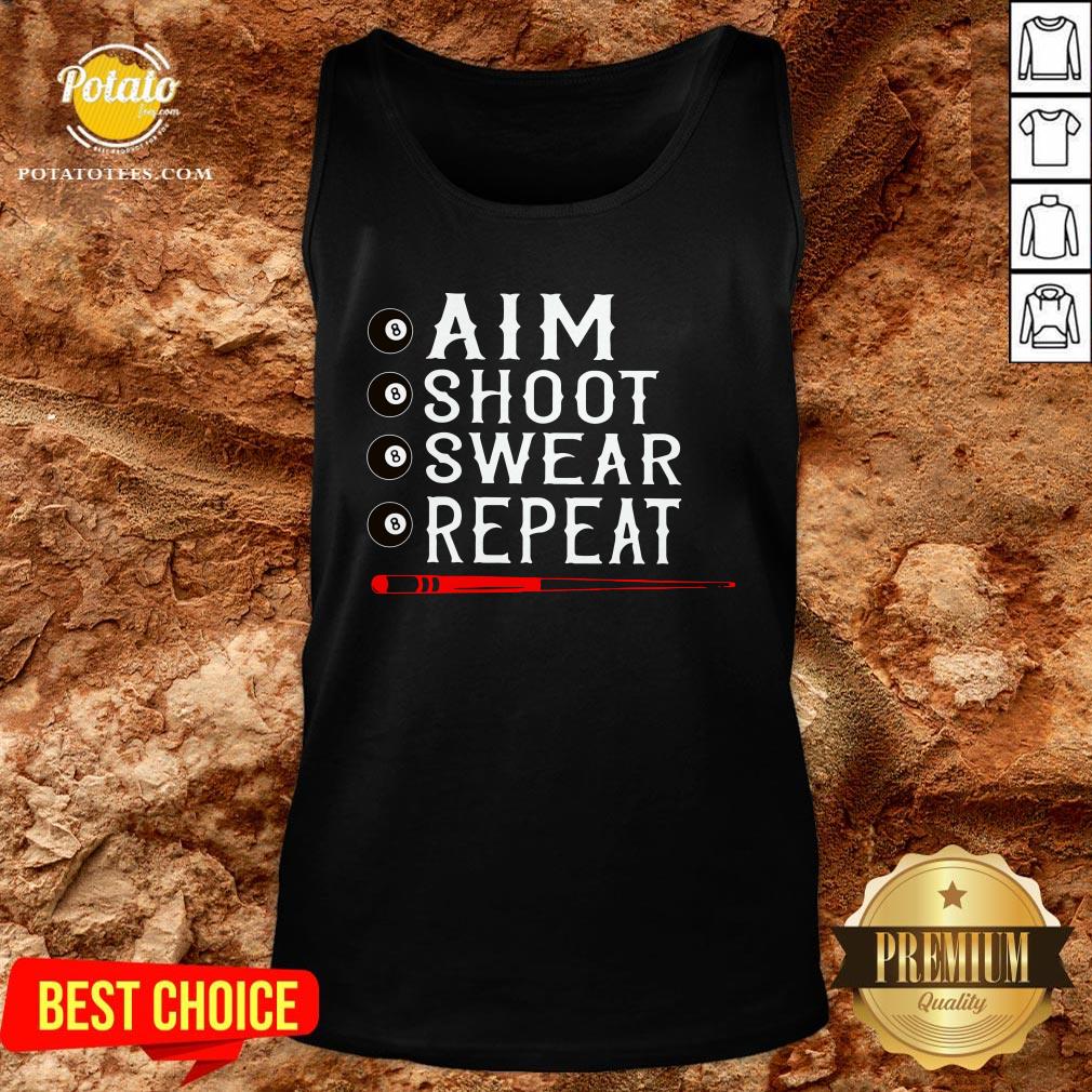 Good Aim Shoot Swear Repeat Billiards Christmas Shirt - Image 3