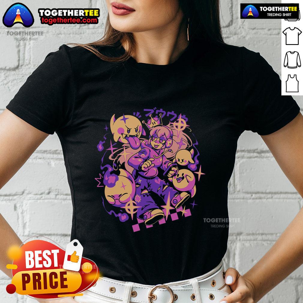 Hot Ghost Princess Gamer Boo Retro Anime Vaporwave Gamer T-Shirt - Image 3