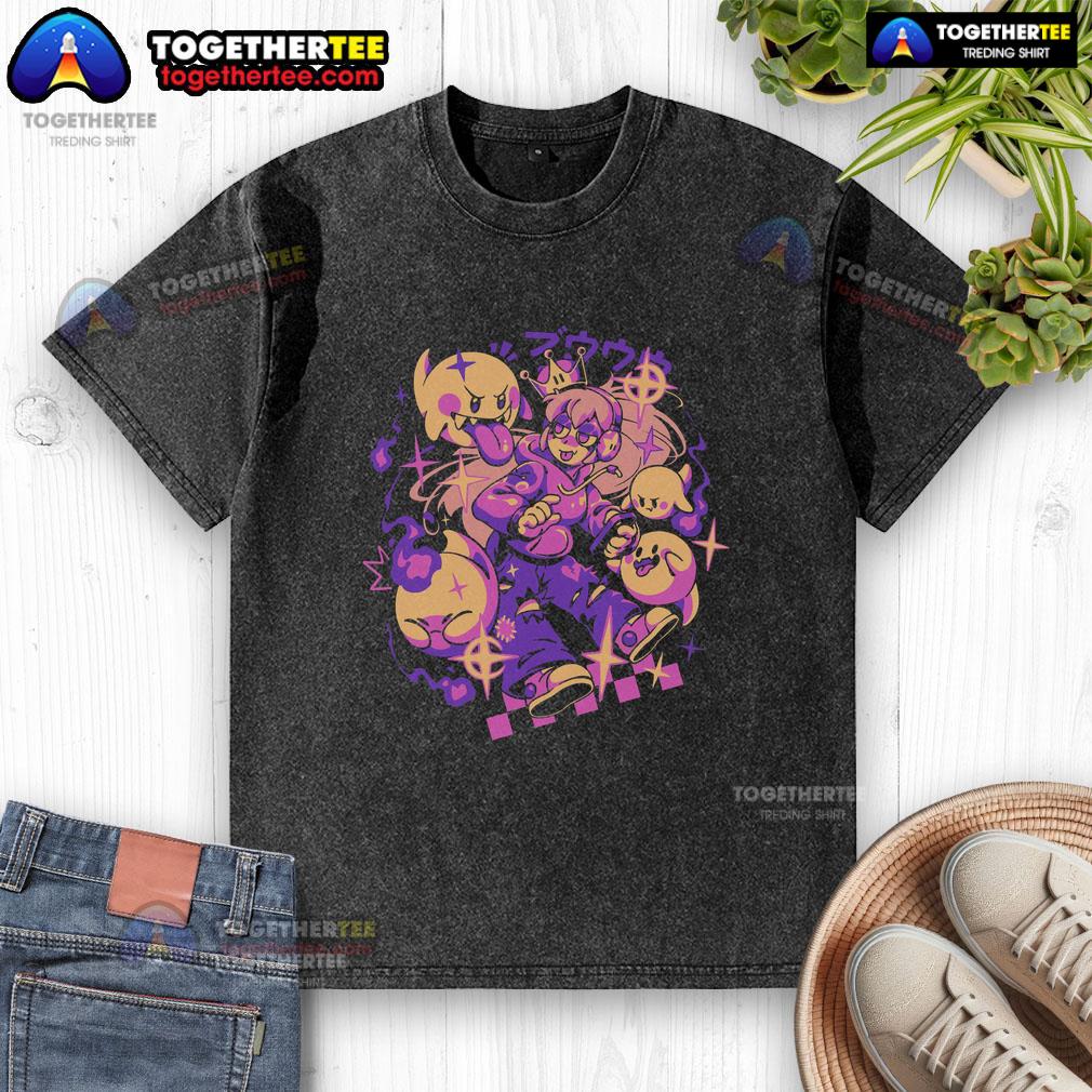 Hot Ghost Princess Gamer Boo Retro Anime Vaporwave Gamer T-Shirt - Image 6