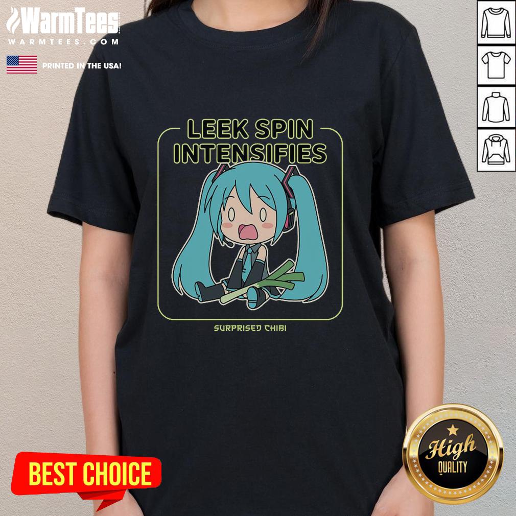 Cute Leek Spin Intensifies Surprised Chibi Miku T-Shirt - Image 3