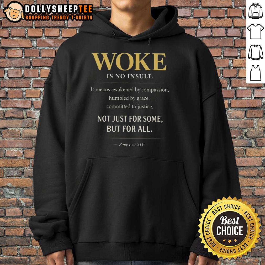 Good Pope Leo XIV Woke Is No Insult Not Just For Some But For All T-Shirt - Image 2