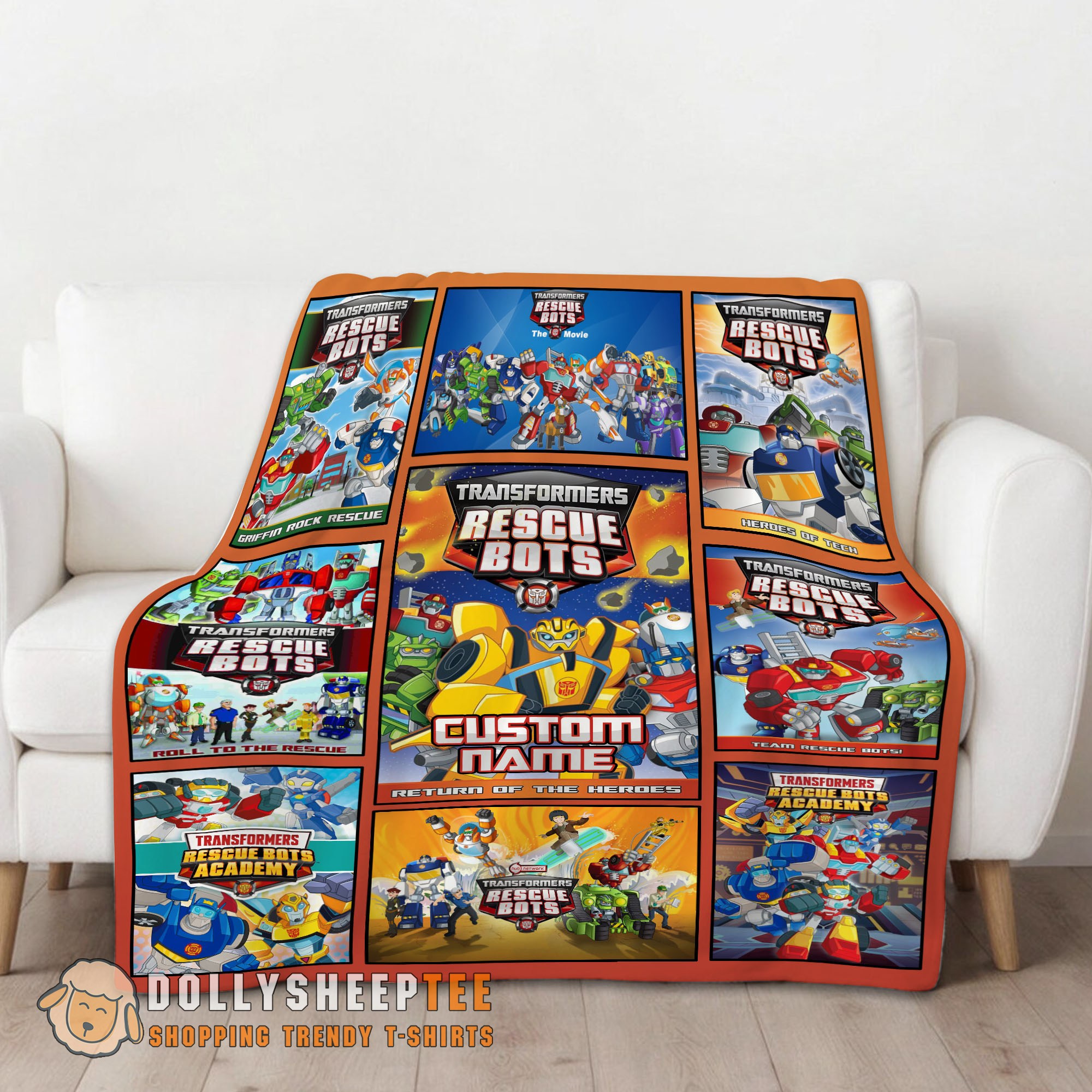 Happy Hot Transformer Rescue Bots Collage Poster Blanket Fleece Customized Blanket - Image 2