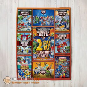Happy Hot Transformer Rescue Bots Collage Poster Blanket Fleece Customized Blanket
