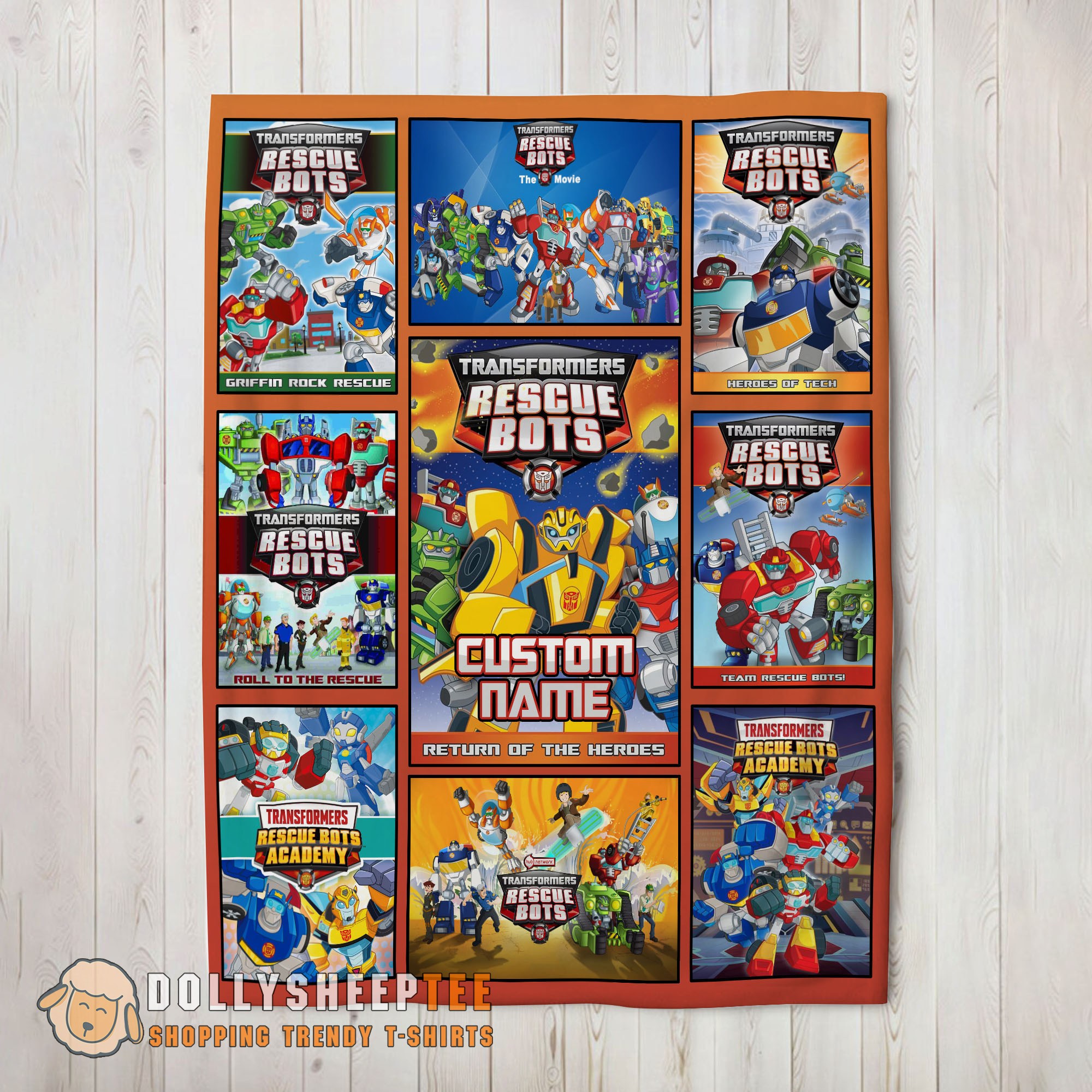 Happy Hot Transformer Rescue Bots Collage Poster Blanket Fleece Customized Blanket