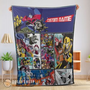 Happy Hot Transformers Animated Characters Blanket Fleece Customized Blanket