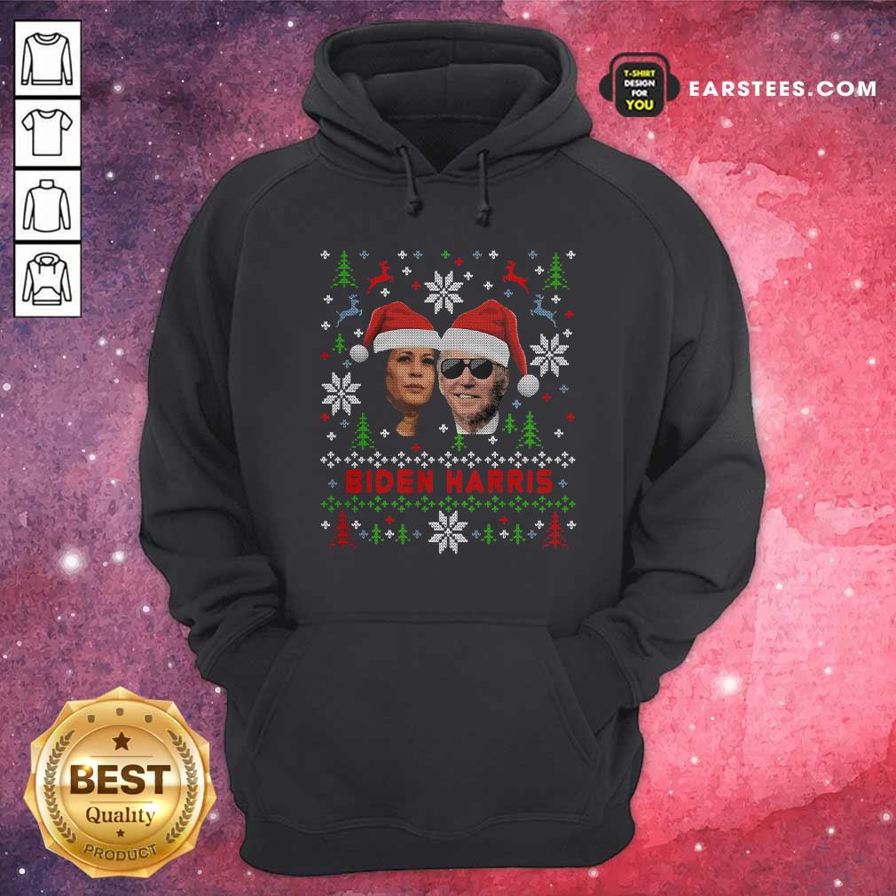Awesome Joe Biden And Kamala Harris Wear Hat Santa Claus Merry Xmas Shirt - Image 2