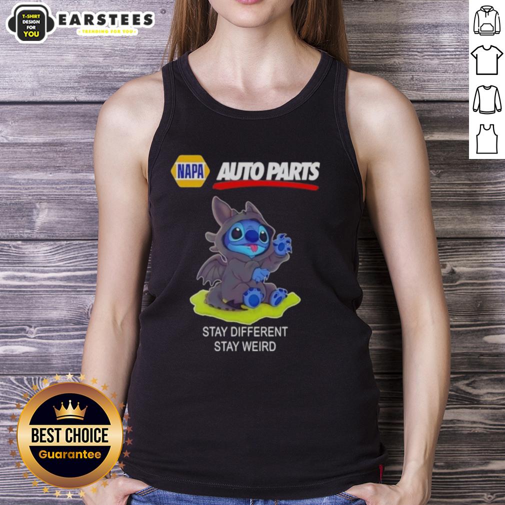 Cute Stitch Cosplay Toothless X Napa Auto Parts Stay Different Stay Weird T-Shirt - Image 4