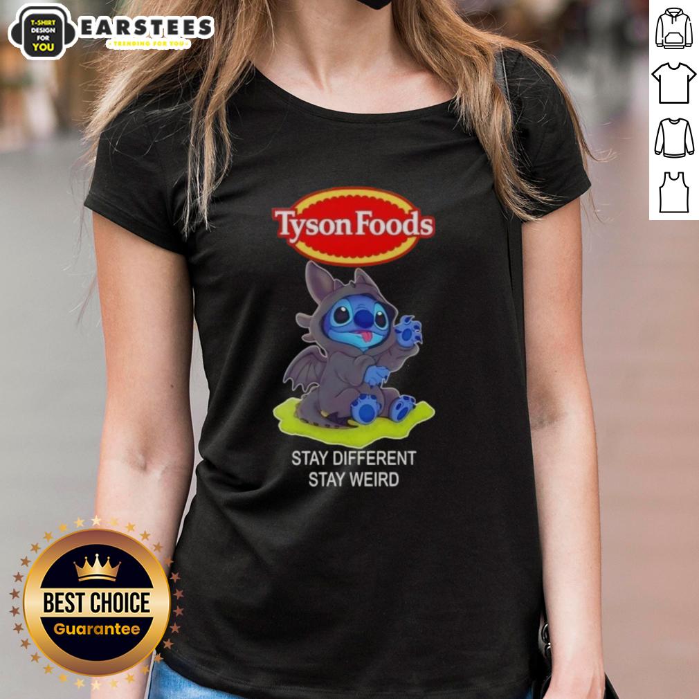 Cute Stitch Cosplay Toothless X Tyson Foods Stay Different Stay Weird T-Shirt - Image 3