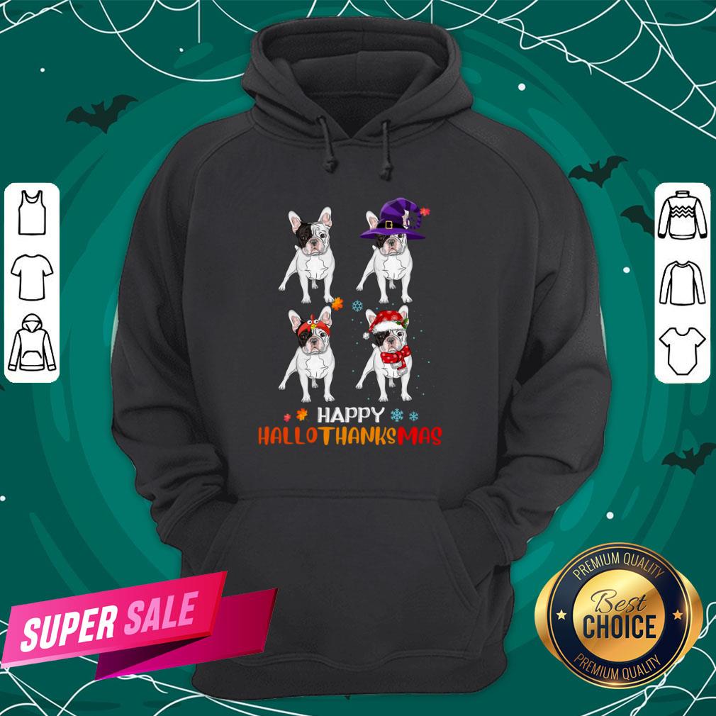 Pretty French Bulldog Retriever Happy Hallothanksmas Shirt - Image 5