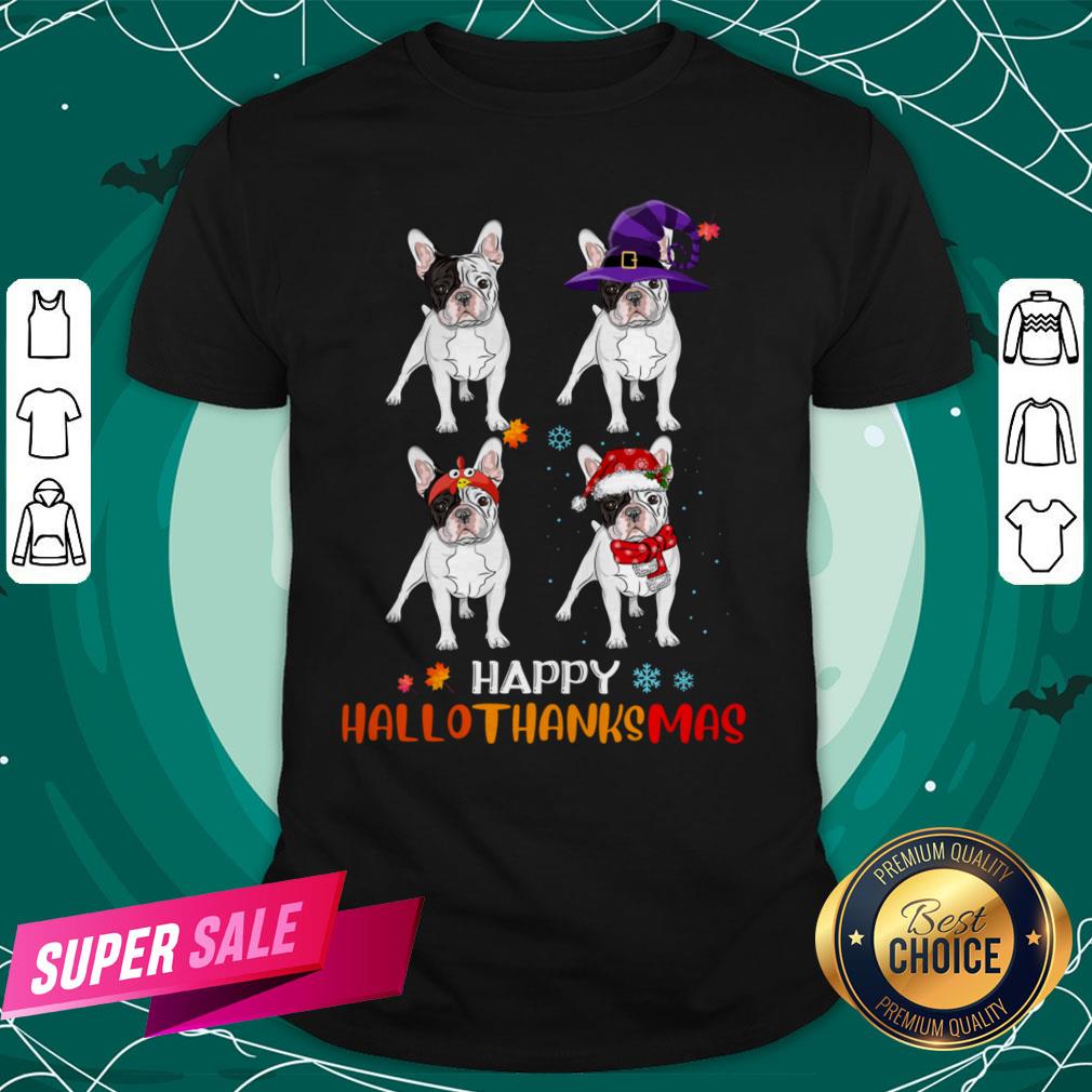 Pretty French Bulldog Retriever Happy Hallothanksmas Shirt