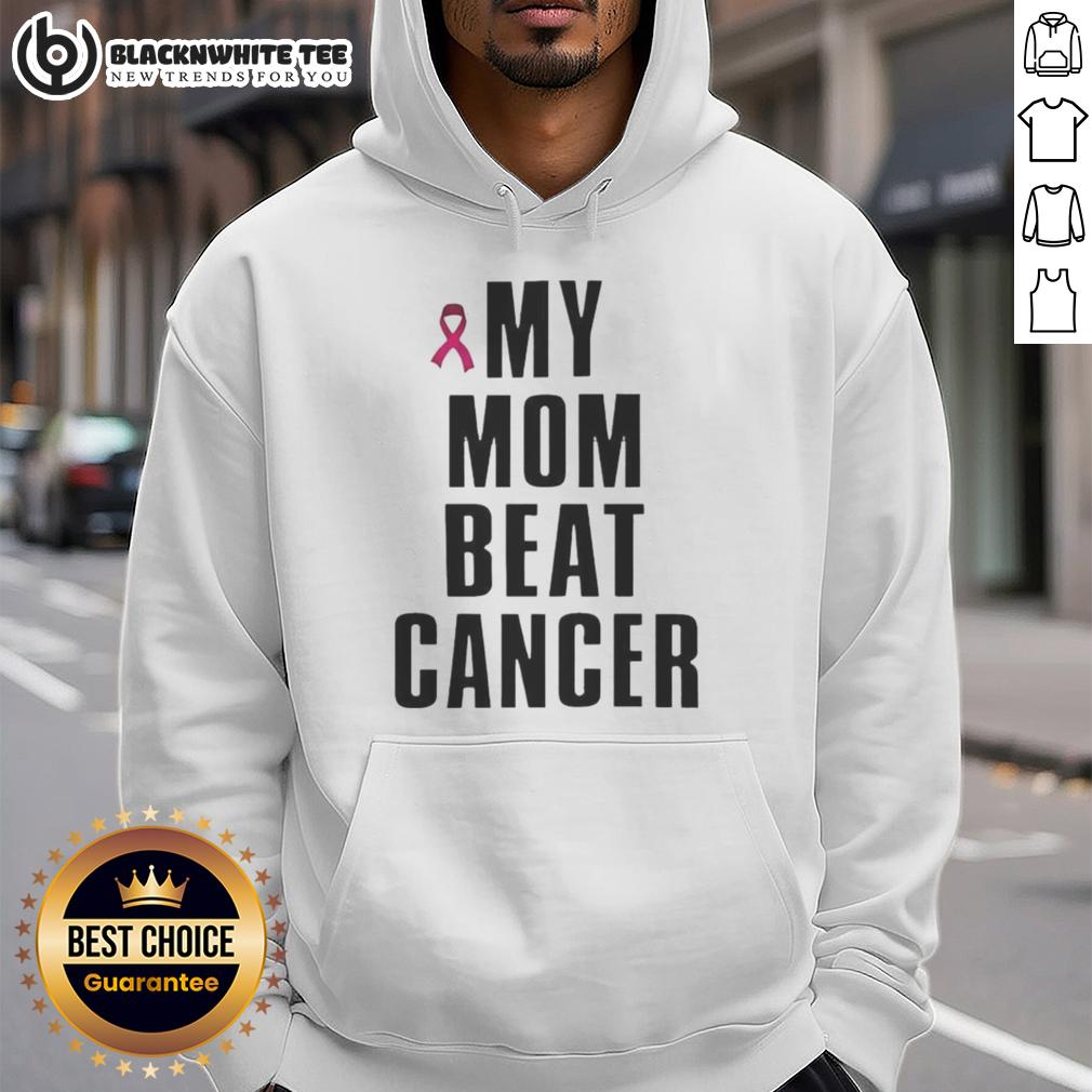 Top My Mom Beat Cancer Pink Ribbon T-Shirt - Image 2