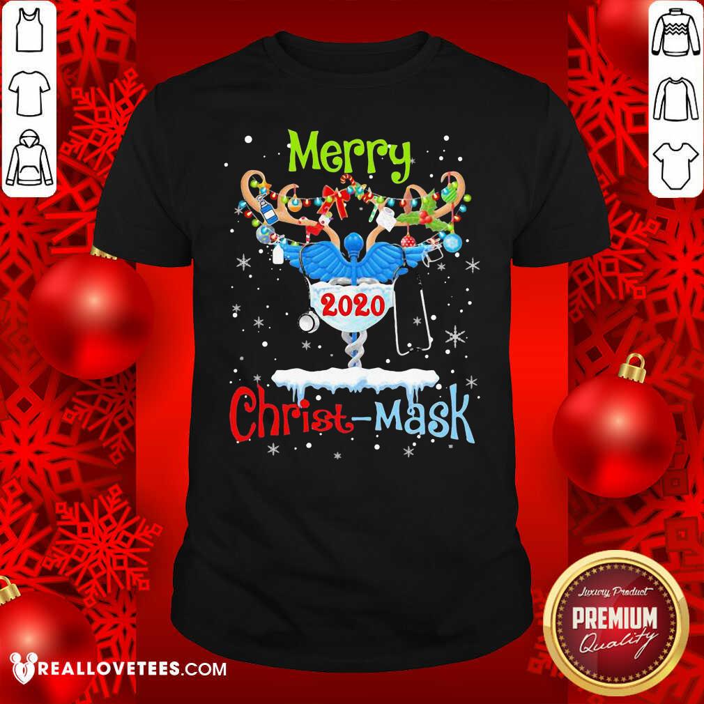 Awesome Merry CNA 2020 Christ Mask Christmas Shirt