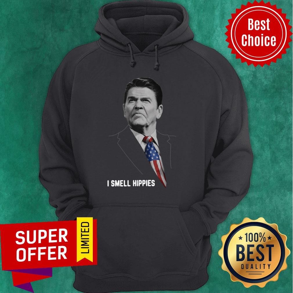 Nice Ronald Reagan I Smell Hippies Shirt - Image 3