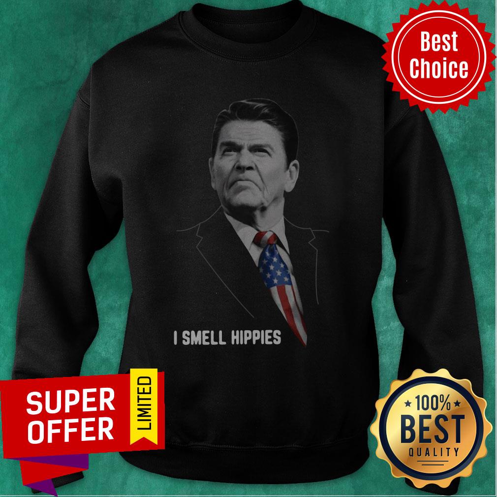 Nice Ronald Reagan I Smell Hippies Shirt - Image 2
