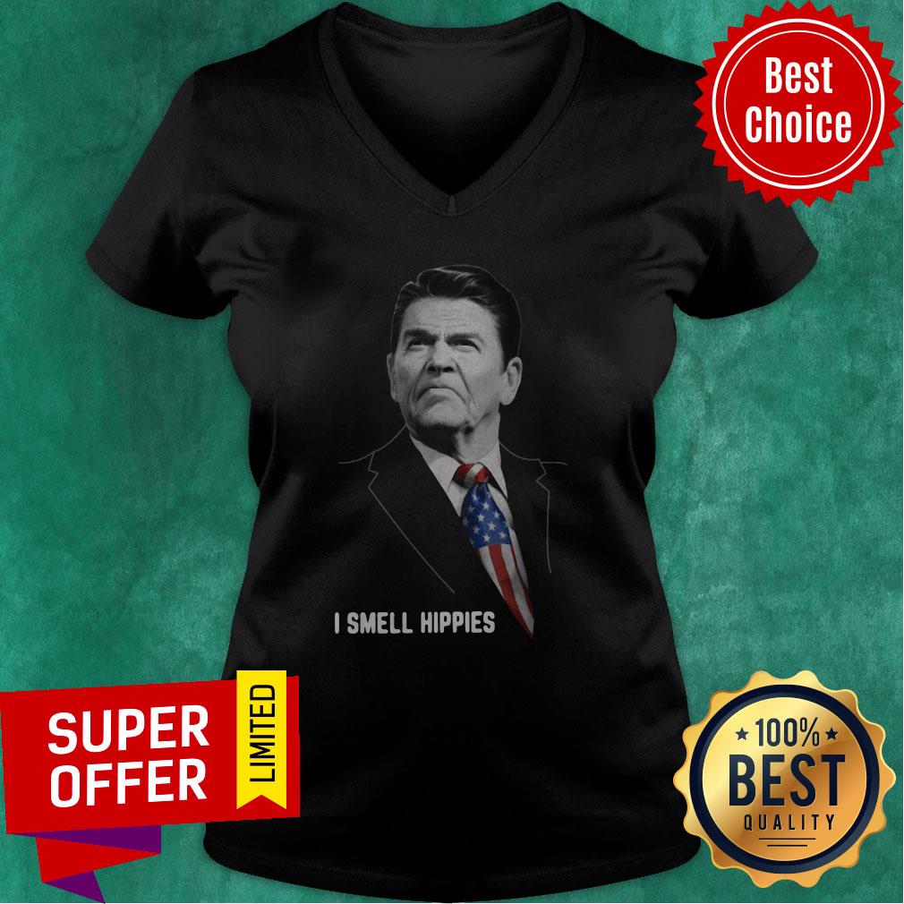 Nice Ronald Reagan I Smell Hippies Shirt - Image 4
