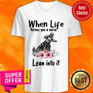 Alternative view of When Life Throws You A Curve Lean Into It Floral Drive Motorbike Shirt