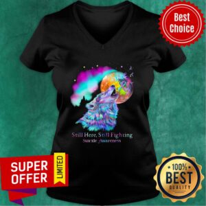 Alternative view of Wolf Moon Still Here Still Fighting Suicide Awareness Shirt