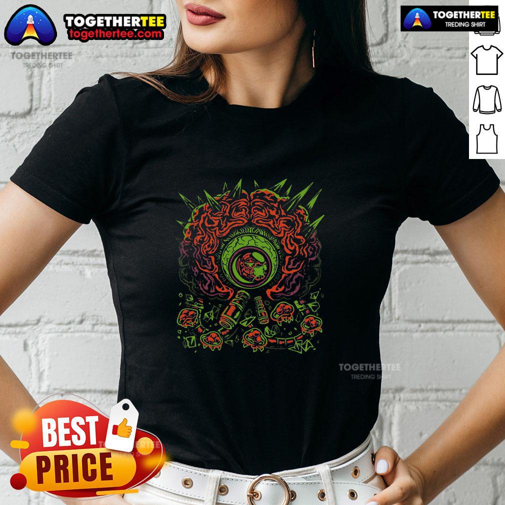 Hot Hostile Headquarters Psychedelic Monster Eye Retro T-Shirt - Image 3