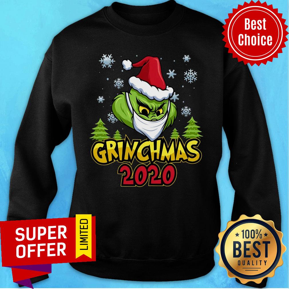 Premium Santa Grinch Face Mask Grinchmas 2020 Christmas Shirt - Image 5
