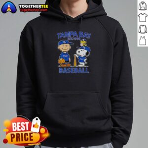 Alternative view of Good Charlie Brown Snoopy And Woodstock With Tampa Bay Rays Baseball Jersey Est 1998 T-Shirt