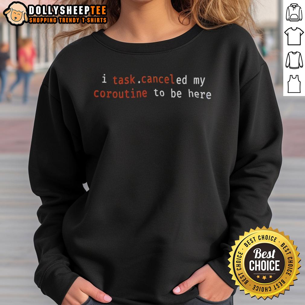Top I Task Canceled My Coroutine To Be Here T-Shirt - Image 5