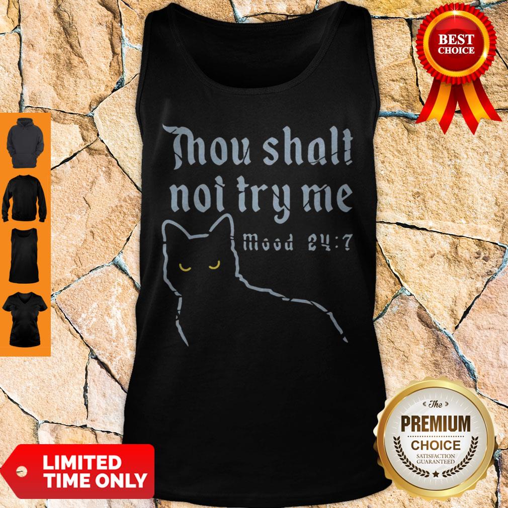 Black Cat Thou Shalt Not Try Me Mood 24-7 Shirt - Image 2