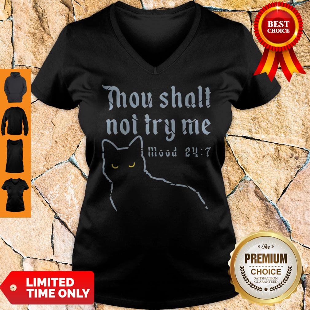 Black Cat Thou Shalt Not Try Me Mood 24-7 Shirt - Image 5