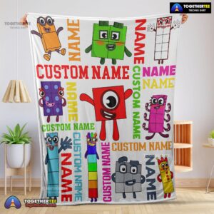 Official Colorful Number Blocks Blanket Fleece Customized Blanket