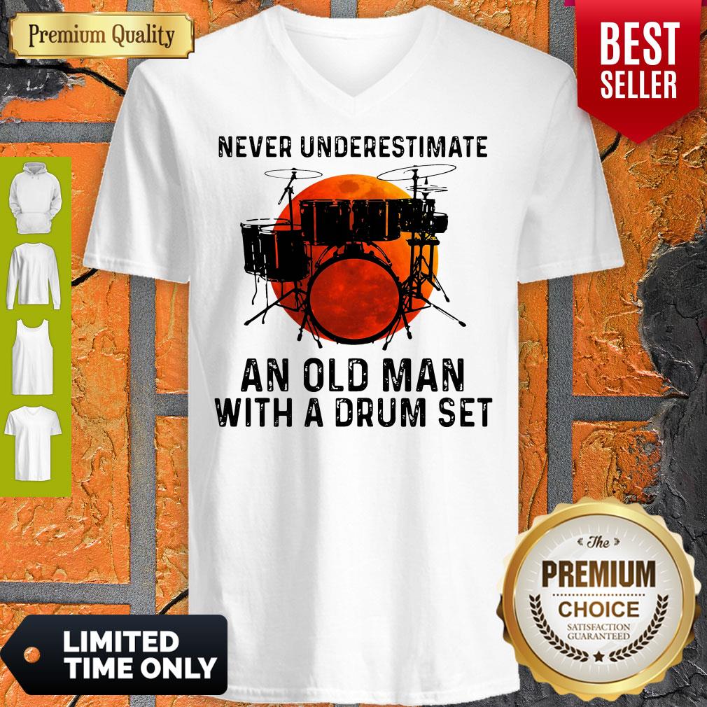 Never Underestimate An Old Man With A Drum Set Shirt - Image 3