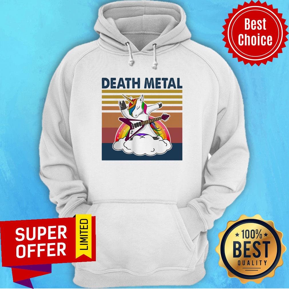 Top Death Metal Unicorn Vintage Retro Shirt - Image 3