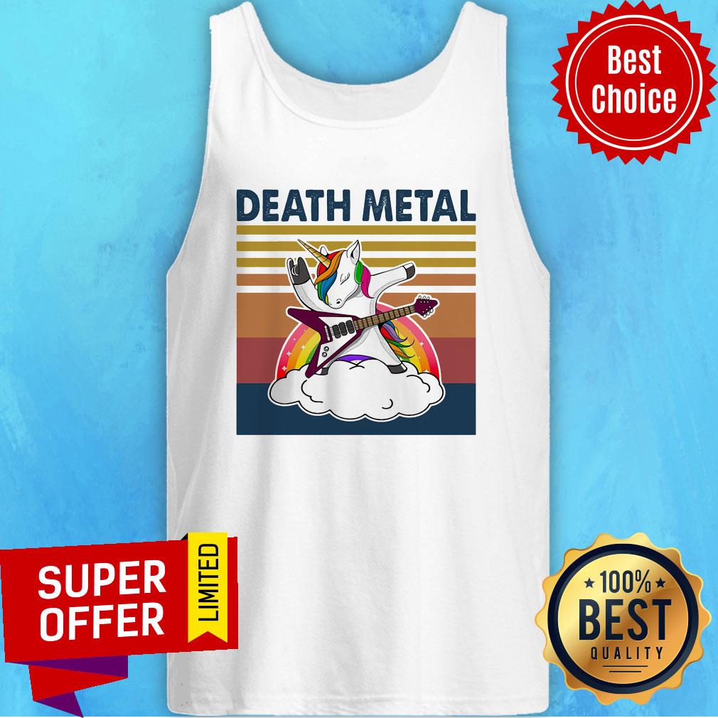 Top Death Metal Unicorn Vintage Retro Shirt - Image 5