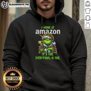Alternative view of Awesome Grinch Christmas Tree X Amazon I Work At It's Fine Everything Is Fine T-Shirt