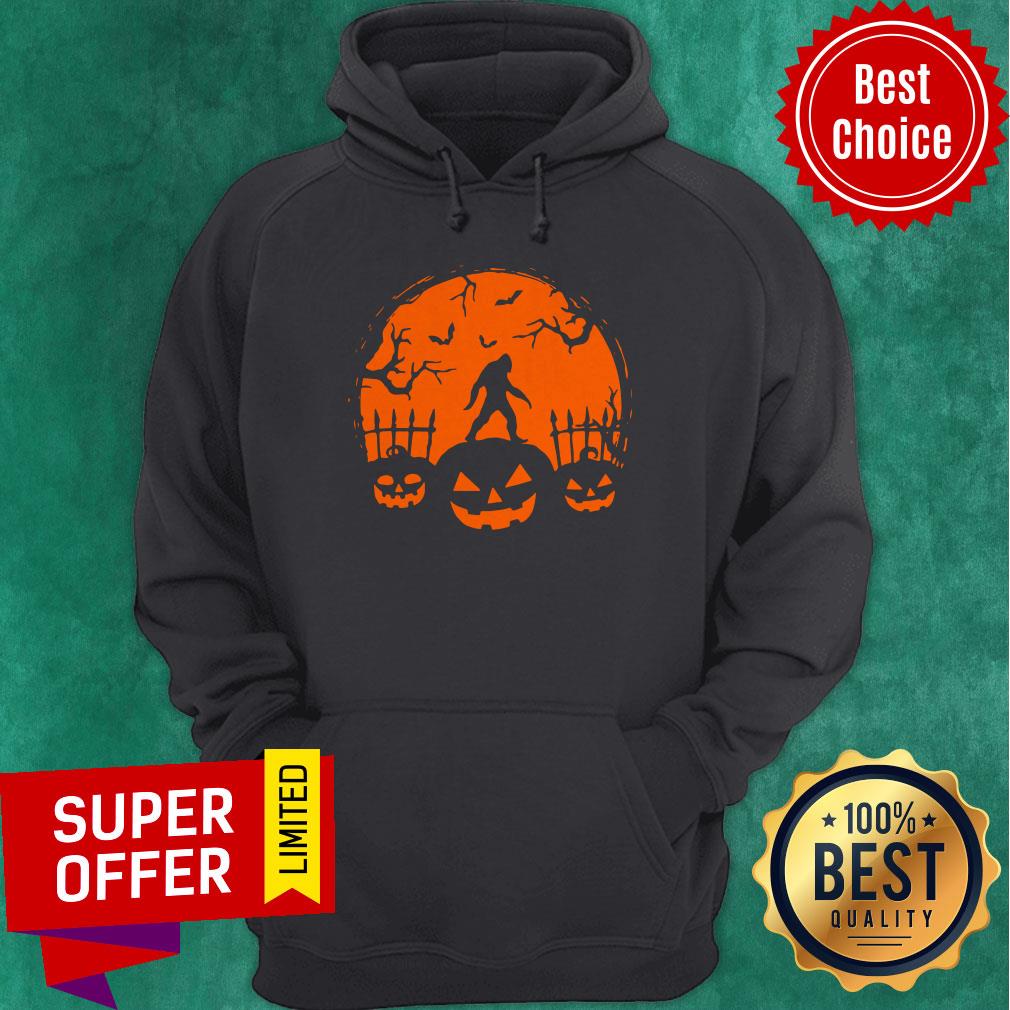 Funny Halloween Night Pumpkins Bigfoot Shirt - Image 3