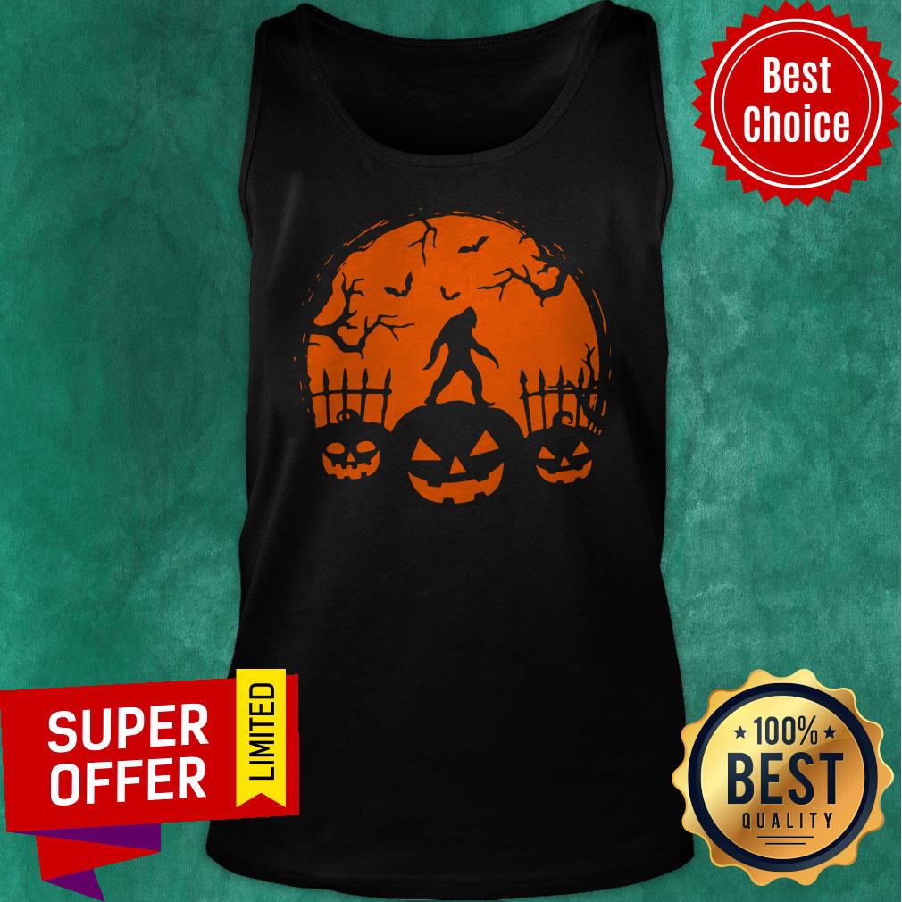 Funny Halloween Night Pumpkins Bigfoot Shirt - Image 5