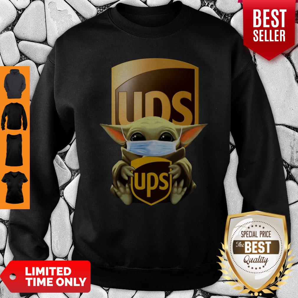 Perfect Baby Yoda Mask Hug UPS Shirt - Image 4