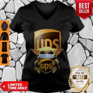 Alternative view of Perfect Baby Yoda Mask Hug UPS Shirt