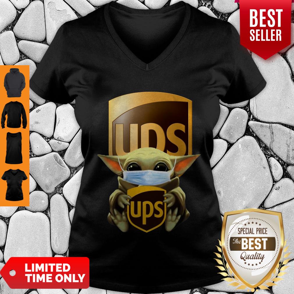 Perfect Baby Yoda Mask Hug UPS Shirt - Image 2