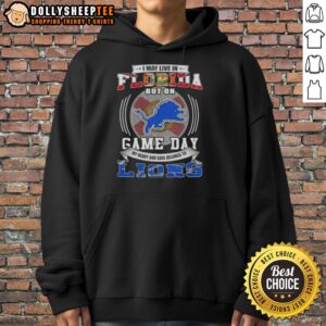 Alternative view of Official I May Live In Florida But On Game Day Detroit Lions Football T-Shirt